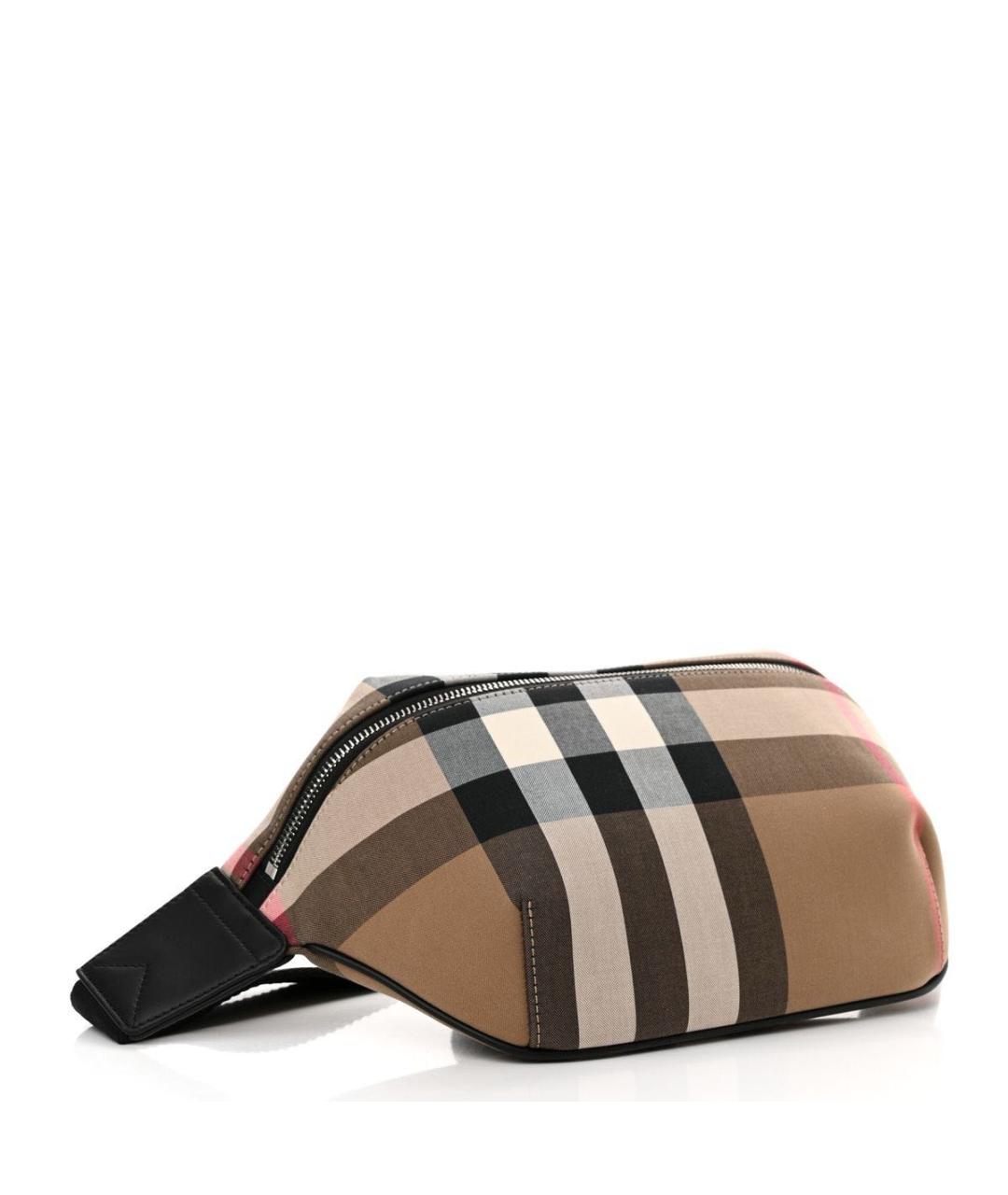 BURBERRY Бежевая тканевая поясная сумка, фото 2