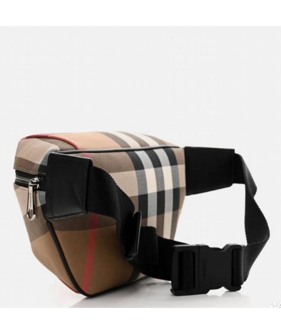 BURBERRY Бежевая тканевая поясная сумка, фото 3