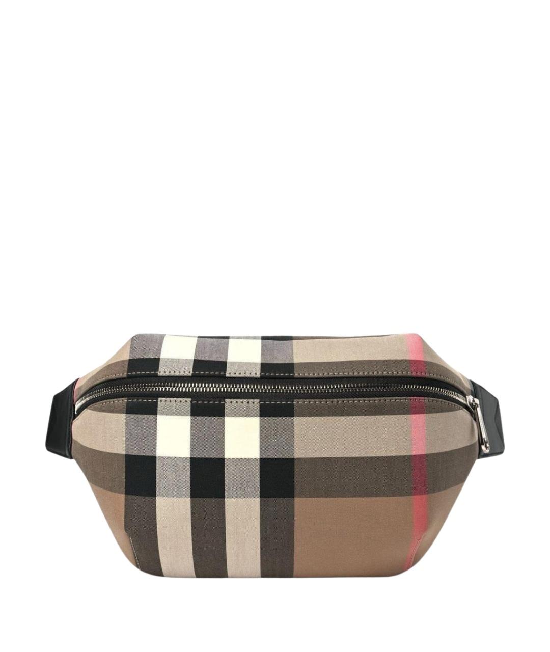 BURBERRY Бежевая тканевая поясная сумка, фото 1