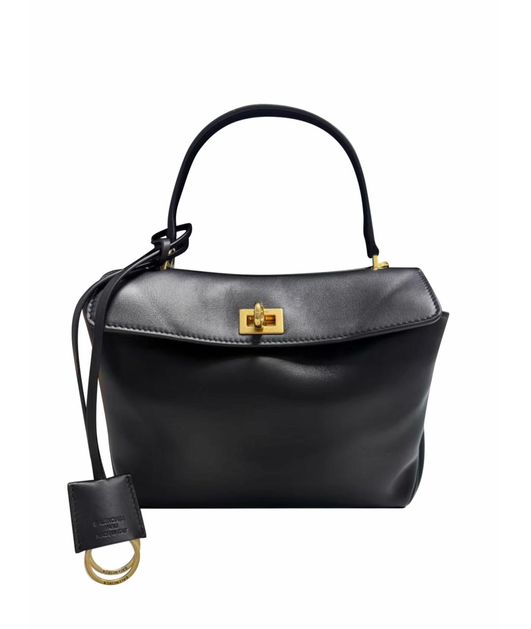 BALENCIAGA Черная кожаная сумка с короткими ручками, фото 1