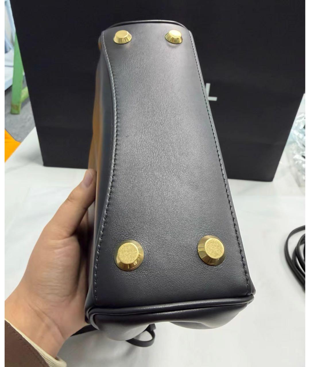 BALENCIAGA Черная кожаная сумка с короткими ручками, фото 7