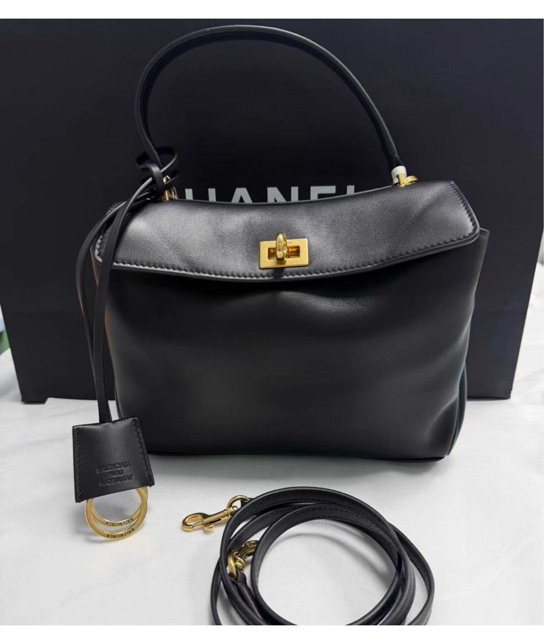 BALENCIAGA Черная кожаная сумка с короткими ручками, фото 8