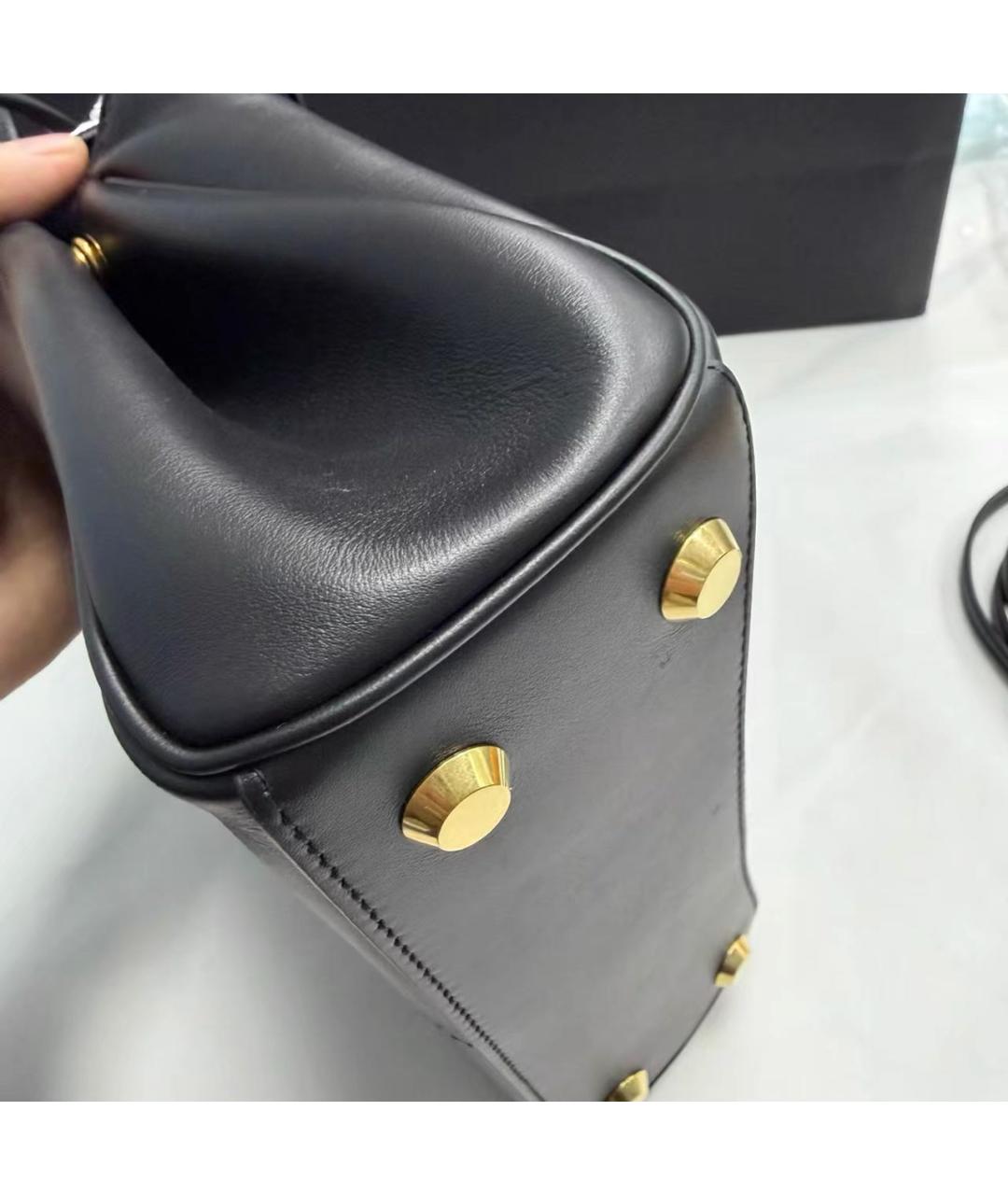 BALENCIAGA Черная кожаная сумка с короткими ручками, фото 6