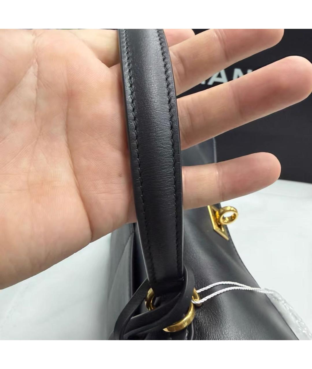 BALENCIAGA Черная кожаная сумка с короткими ручками, фото 4