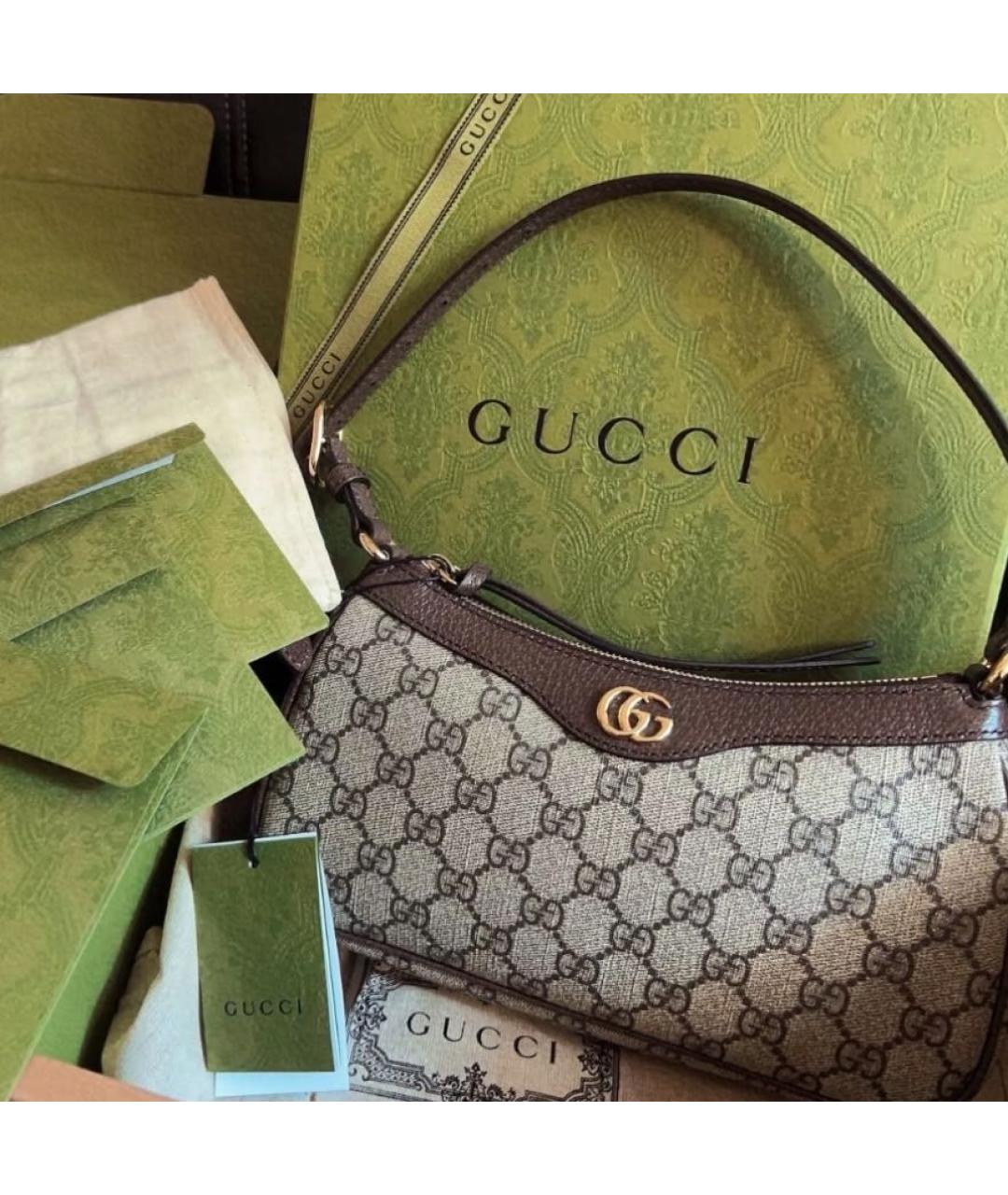 GUCCI Коричневая сумка с короткими ручками, фото 2