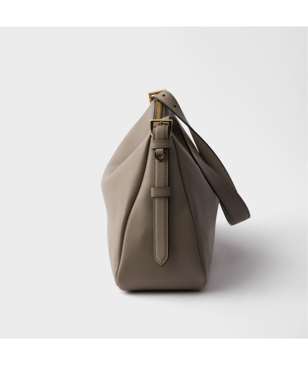 PRADA Серая кожаная сумка через плечо, фото 5