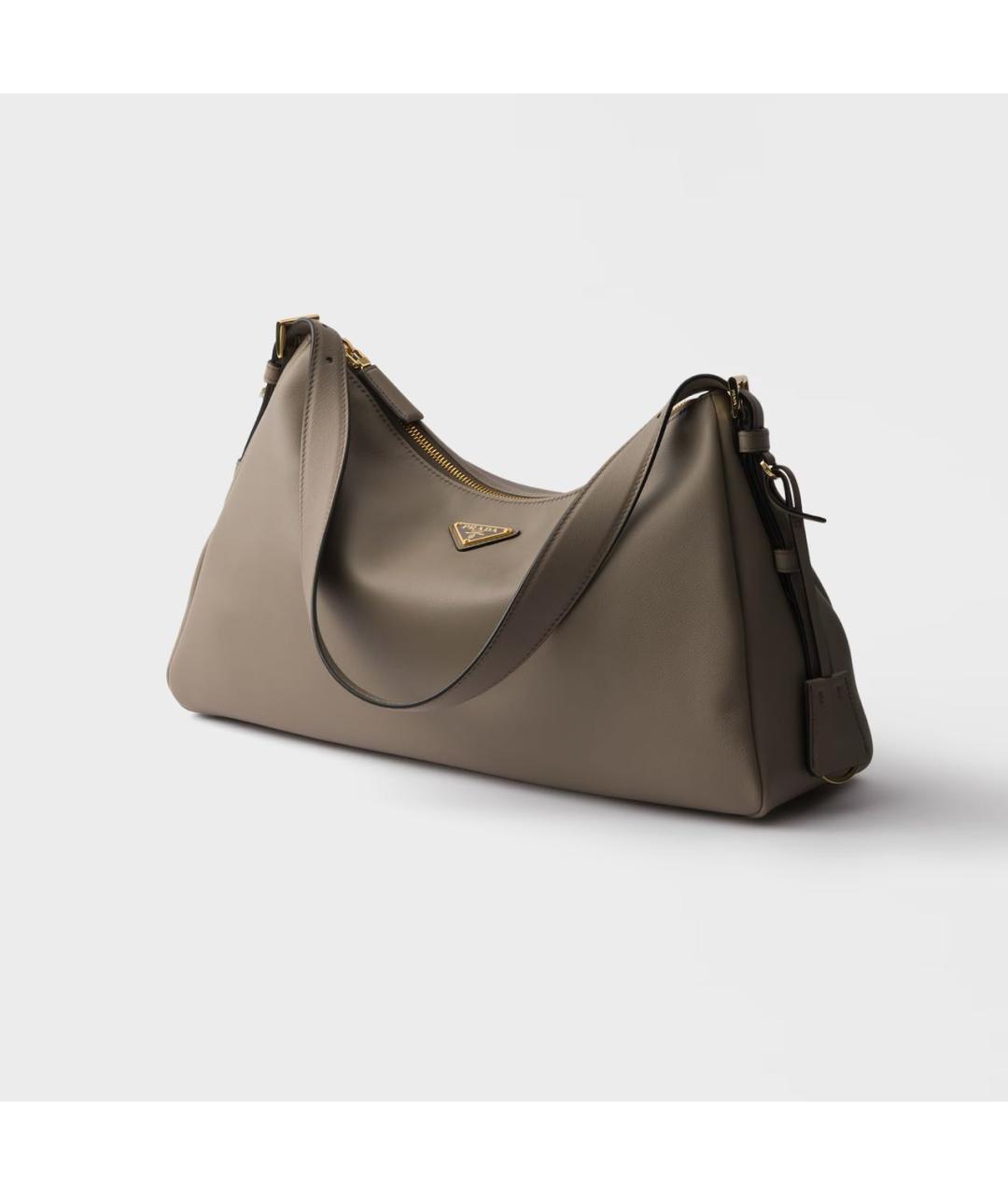 PRADA Серая кожаная сумка через плечо, фото 3