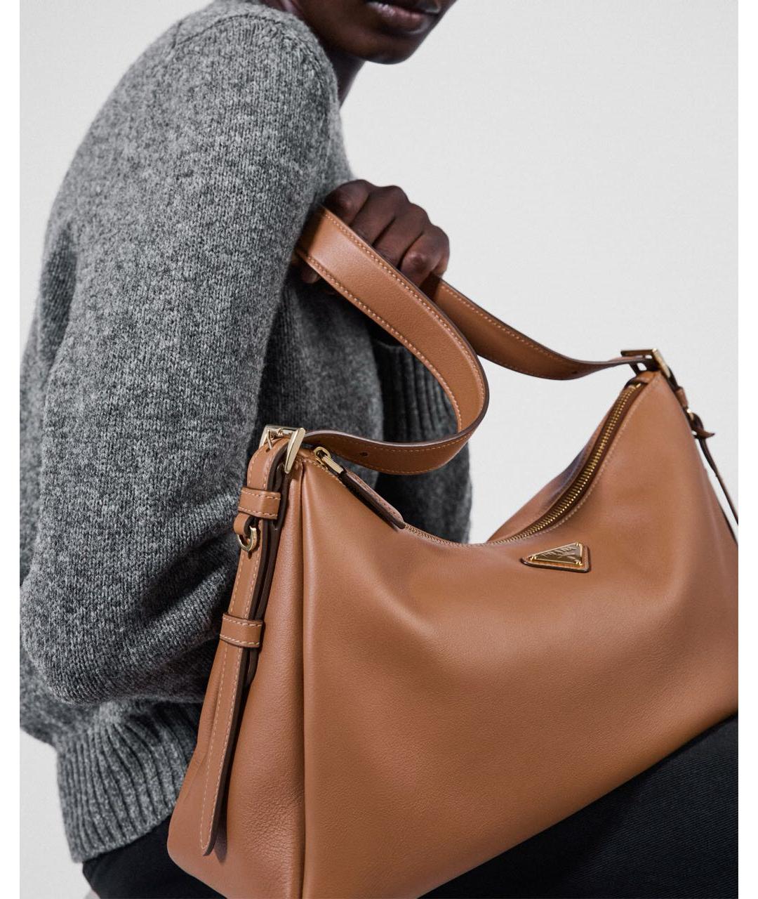 PRADA Коричневая кожаная сумка через плечо, фото 2