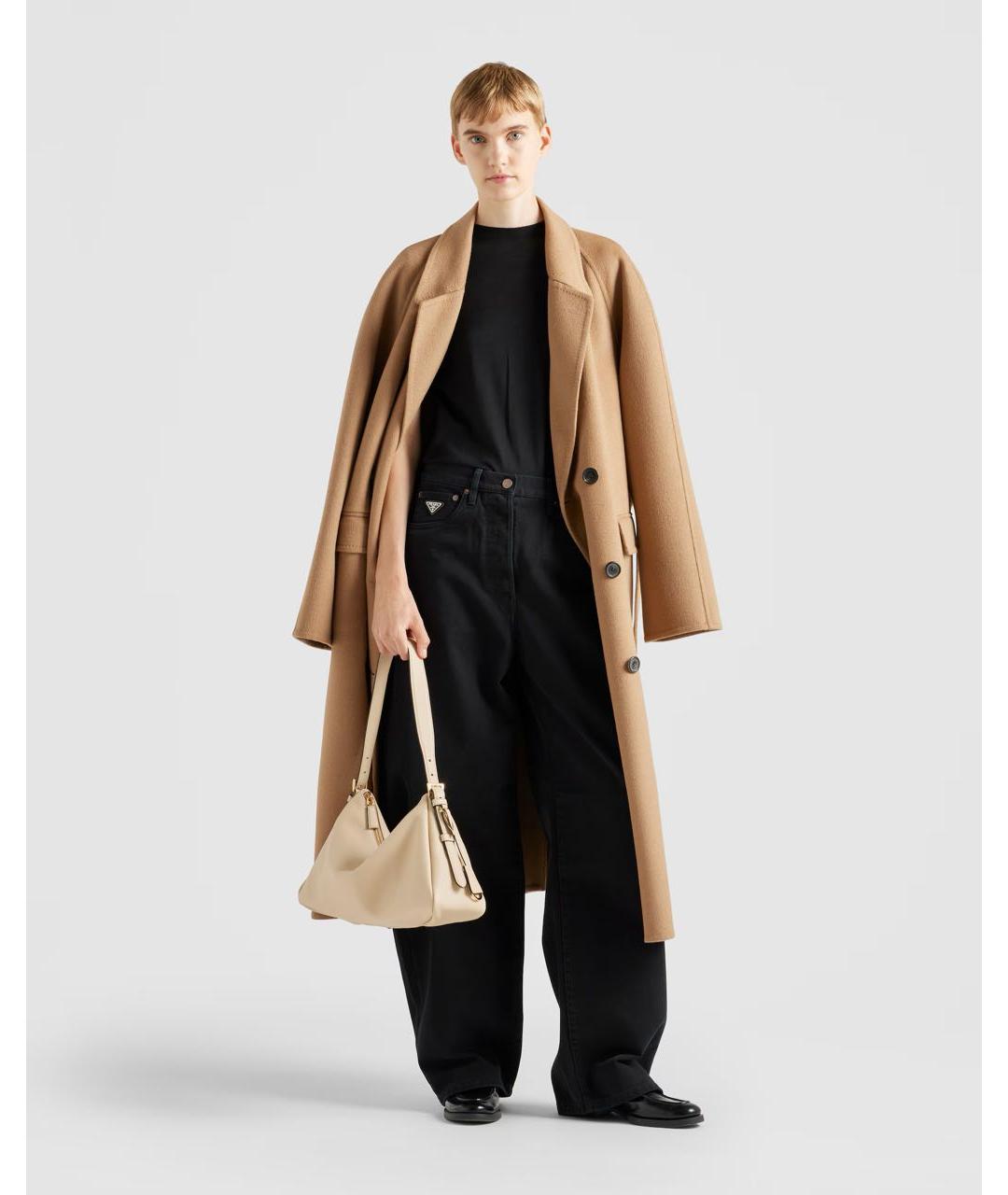 PRADA Бежевая кожаная сумка через плечо, фото 6