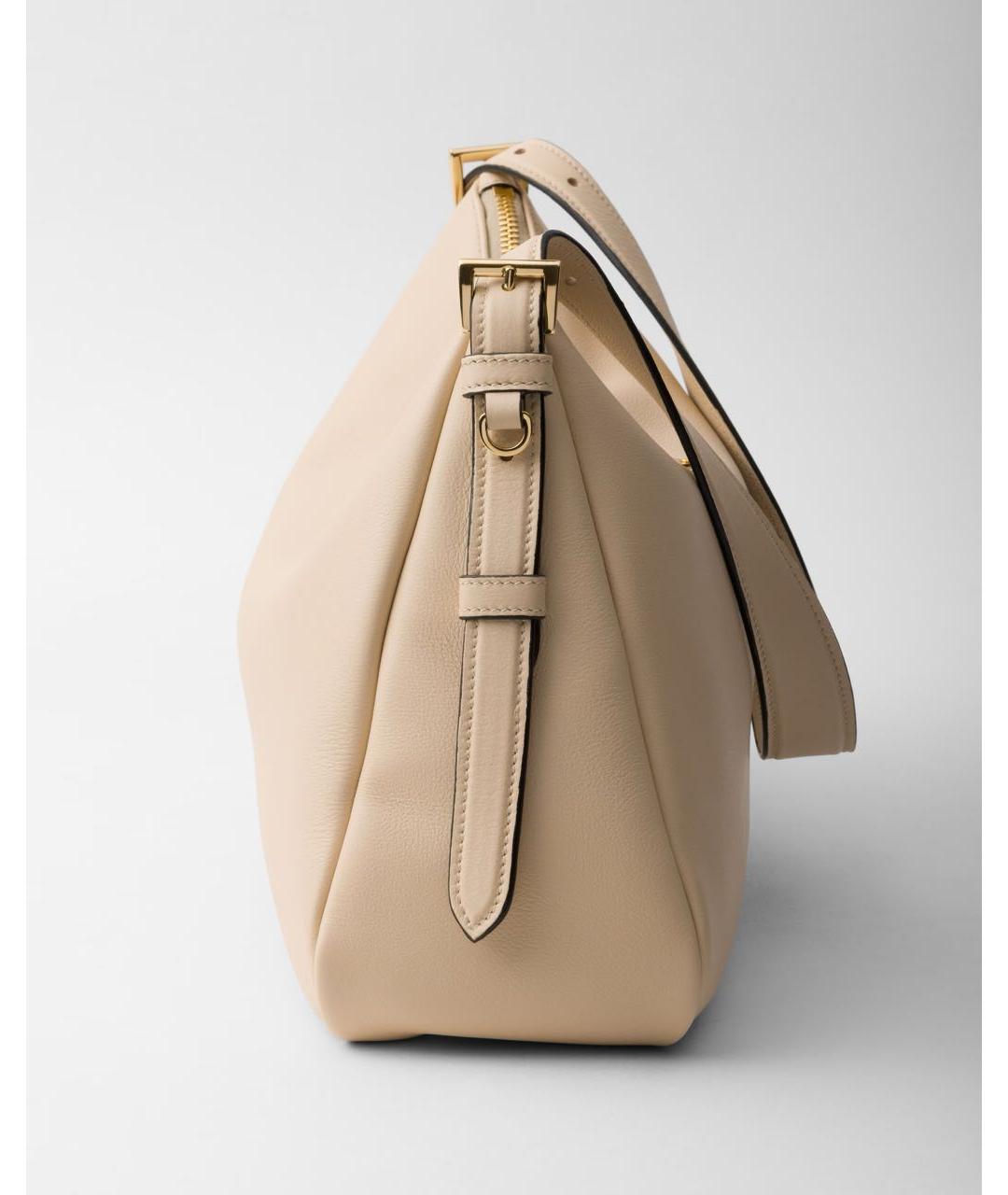 PRADA Бежевая кожаная сумка через плечо, фото 5
