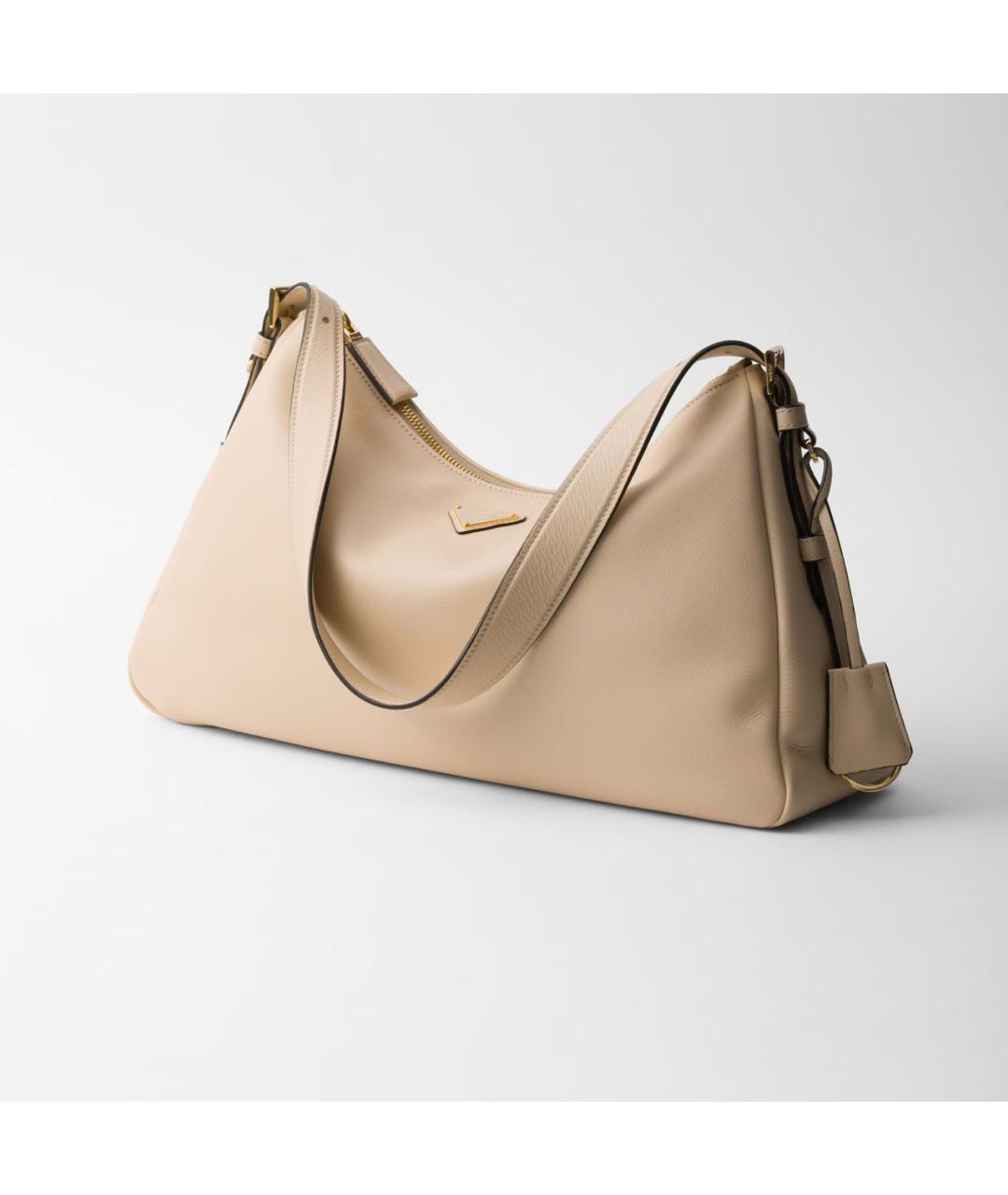 PRADA Бежевая кожаная сумка через плечо, фото 3