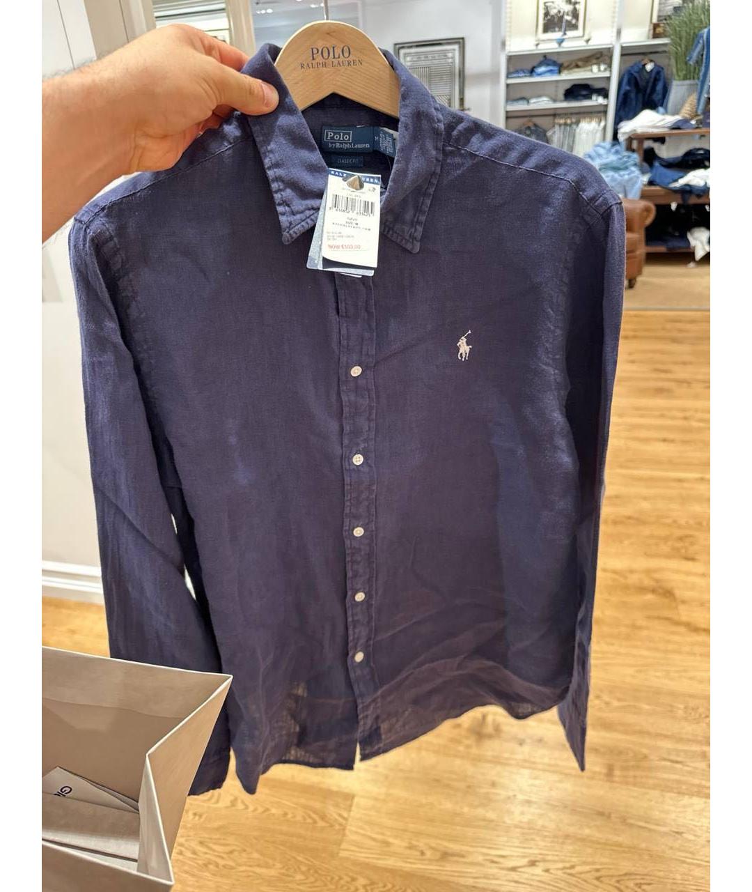 POLO RALPH LAUREN Темно-синяя хлопковая кэжуал рубашка, фото 2