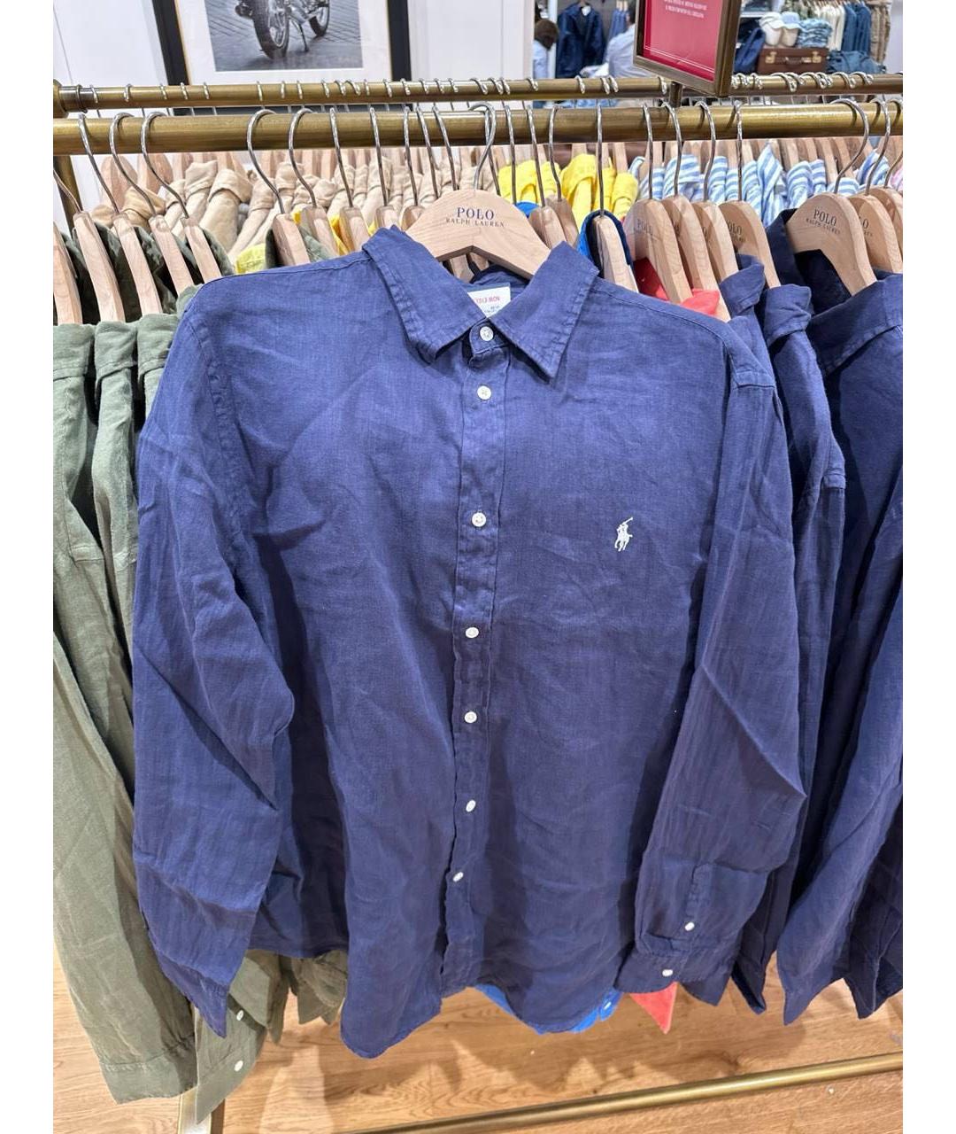 POLO RALPH LAUREN Темно-синяя хлопковая кэжуал рубашка, фото 4