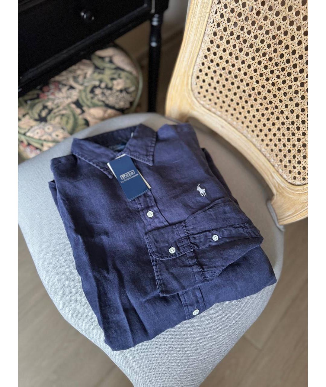 POLO RALPH LAUREN Темно-синяя хлопковая кэжуал рубашка, фото 3