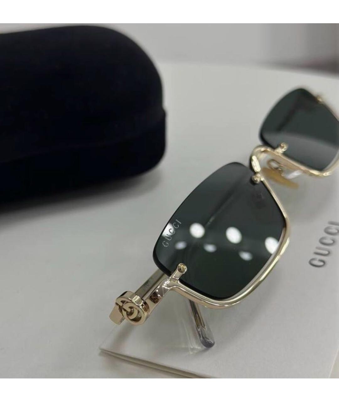 GUCCI Зеленые металлические солнцезащитные очки, фото 3