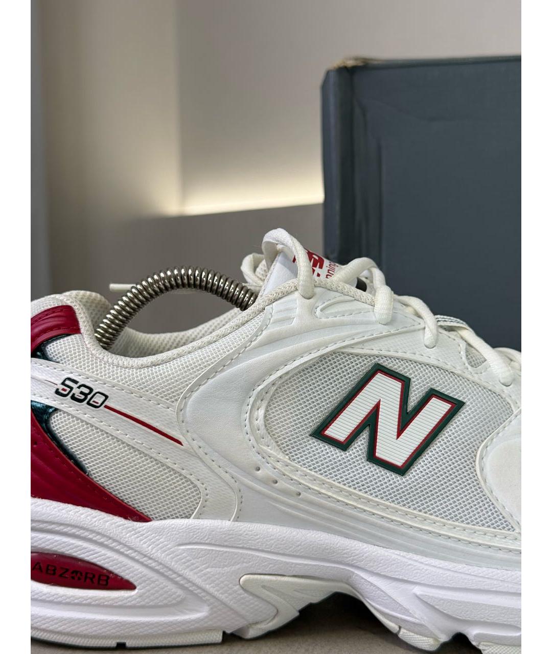 NEW BALANCE Белые синтетические низкие кроссовки / кеды, фото 5