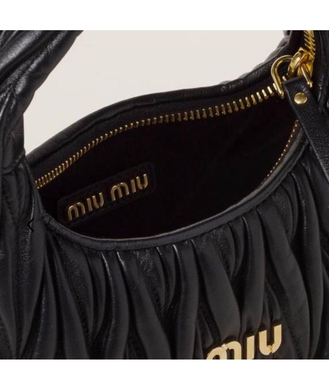 MIU MIU Черная кожаная сумка с короткими ручками, фото 4