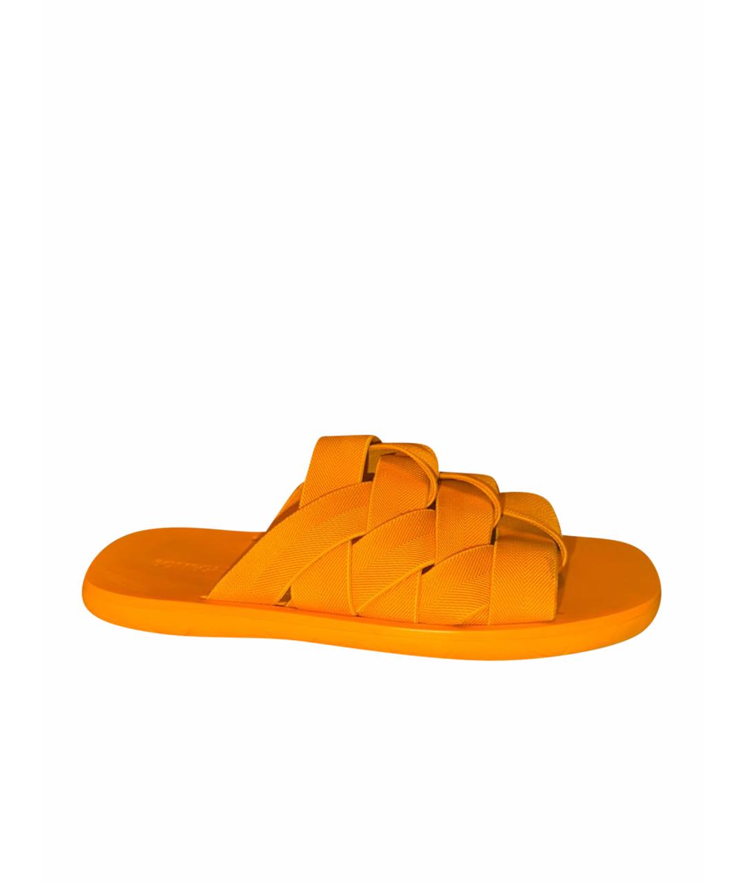 BOTTEGA VENETA Оранжевое текстильные сандалии, фото 1