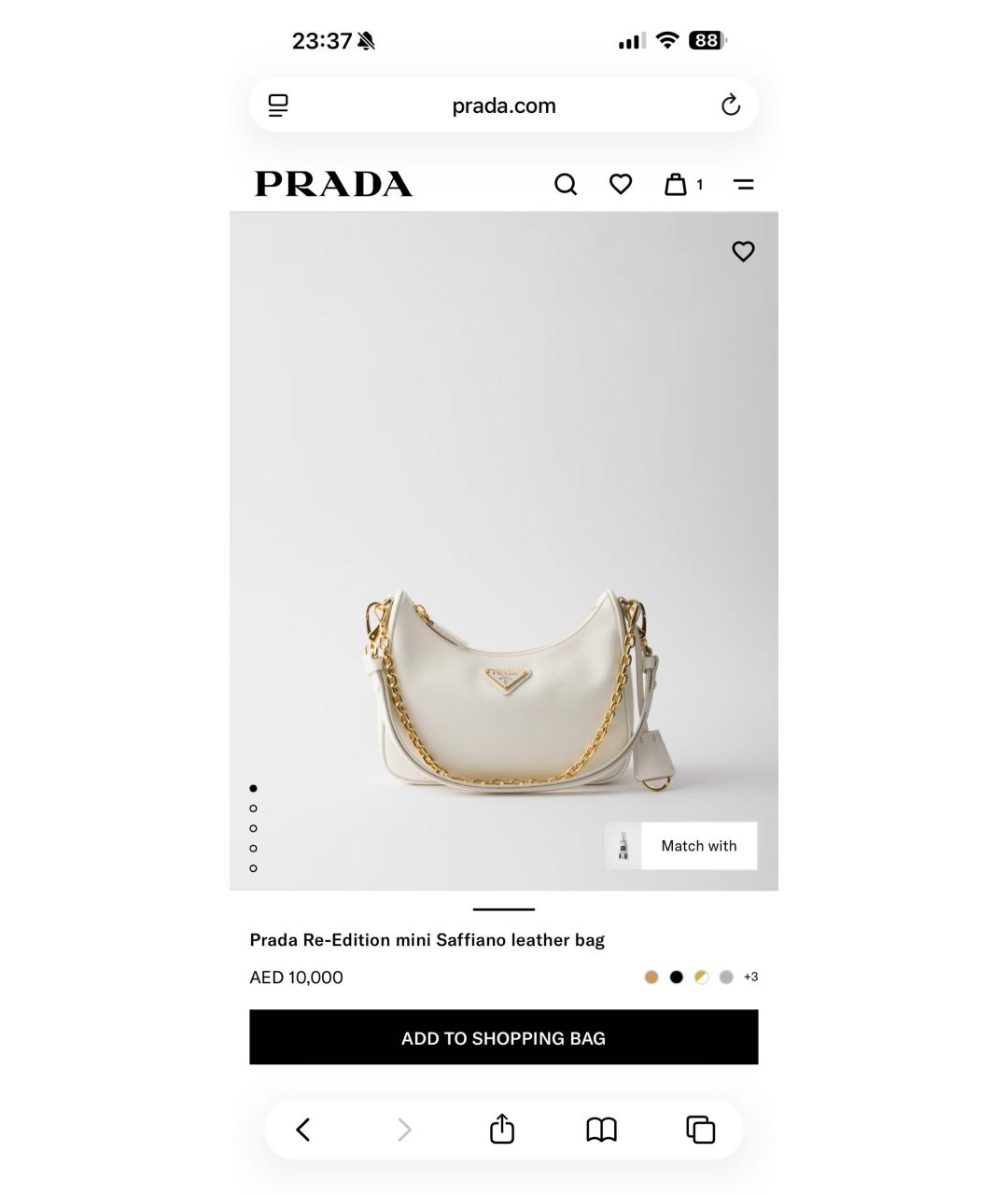 PRADA Белая кожаная сумка с короткими ручками, фото 8