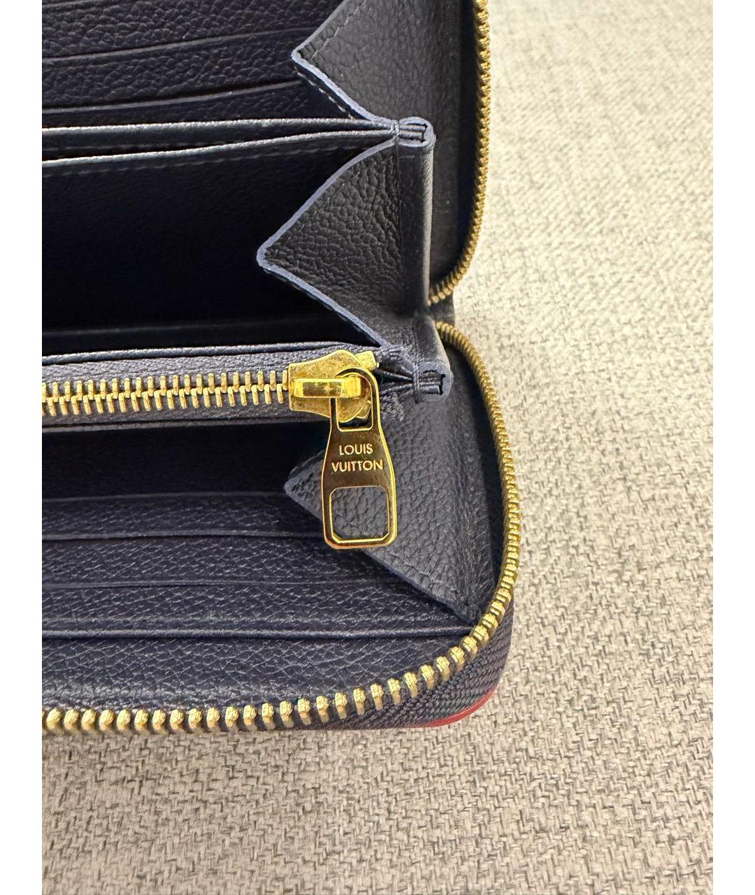 LOUIS VUITTON Синий кожаный кошелек, фото 4