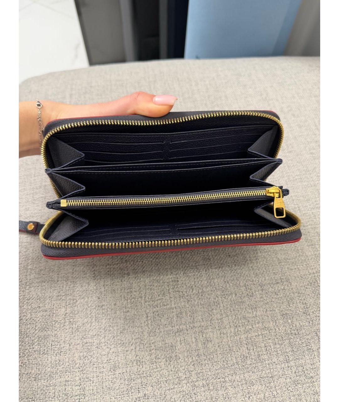 LOUIS VUITTON Синий кожаный кошелек, фото 3