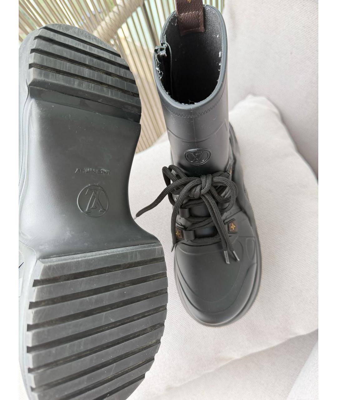 LOUIS VUITTON Черные резиновые сапоги, фото 5