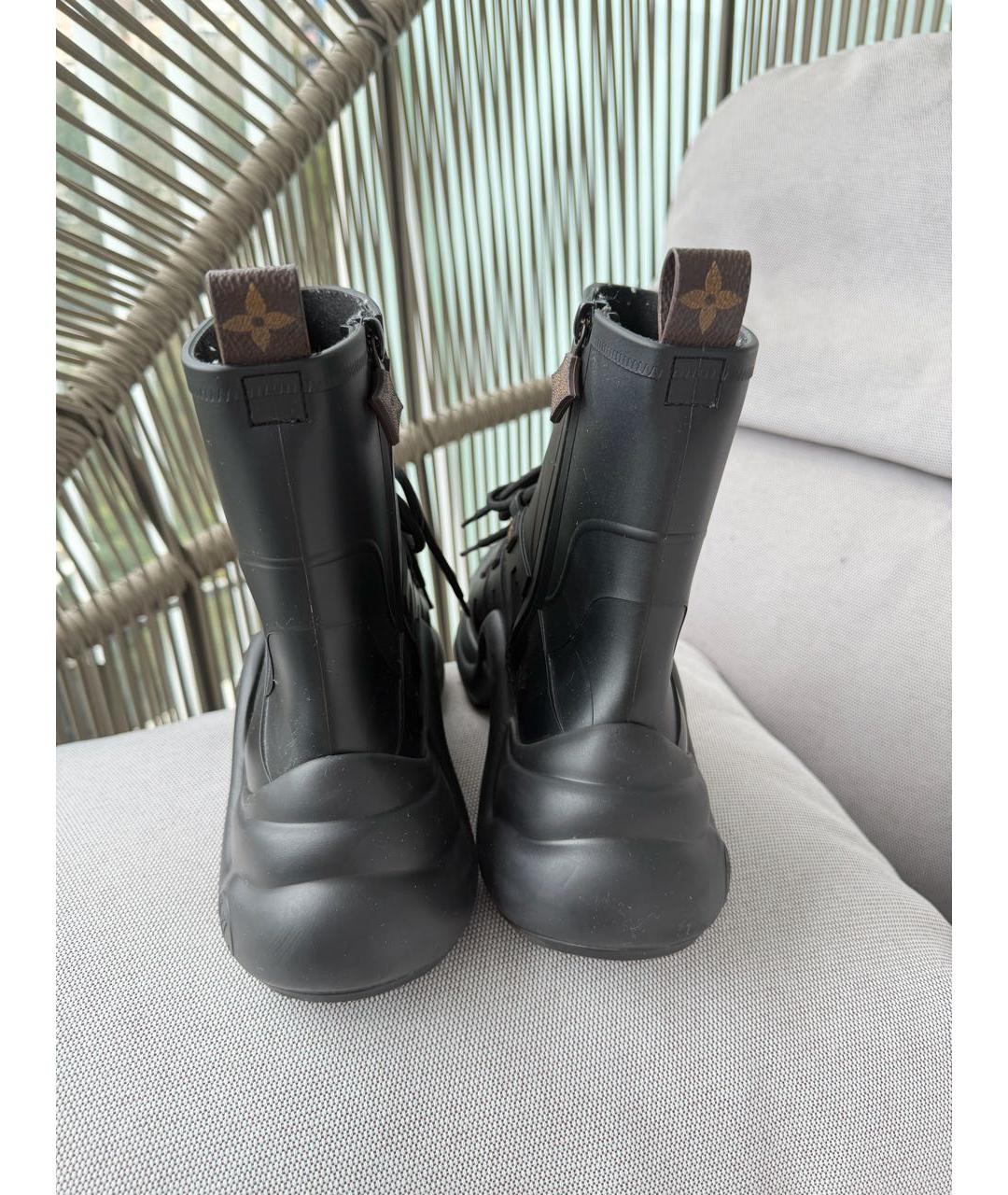 LOUIS VUITTON Черные резиновые сапоги, фото 4