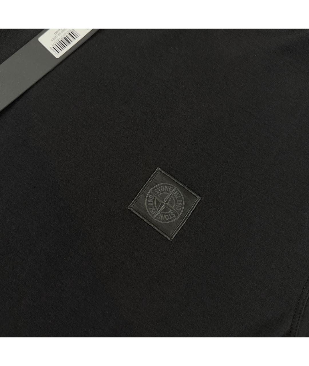 STONE ISLAND Черная хлопковая футболка, фото 3