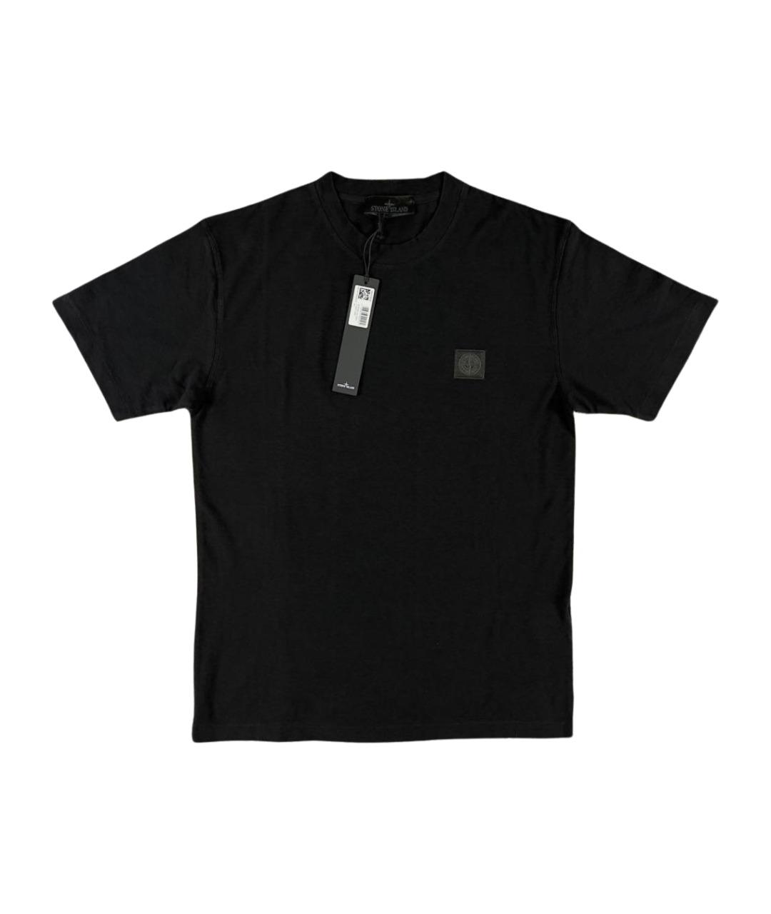 STONE ISLAND Черная хлопковая футболка, фото 1