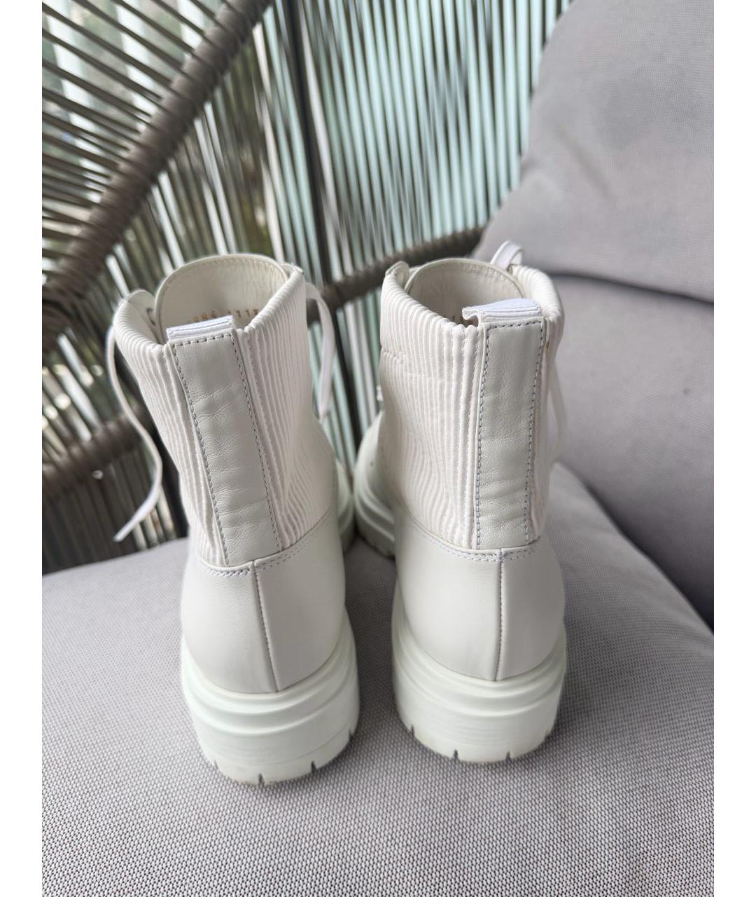 LOUIS VUITTON Белые кожаные ботинки, фото 4