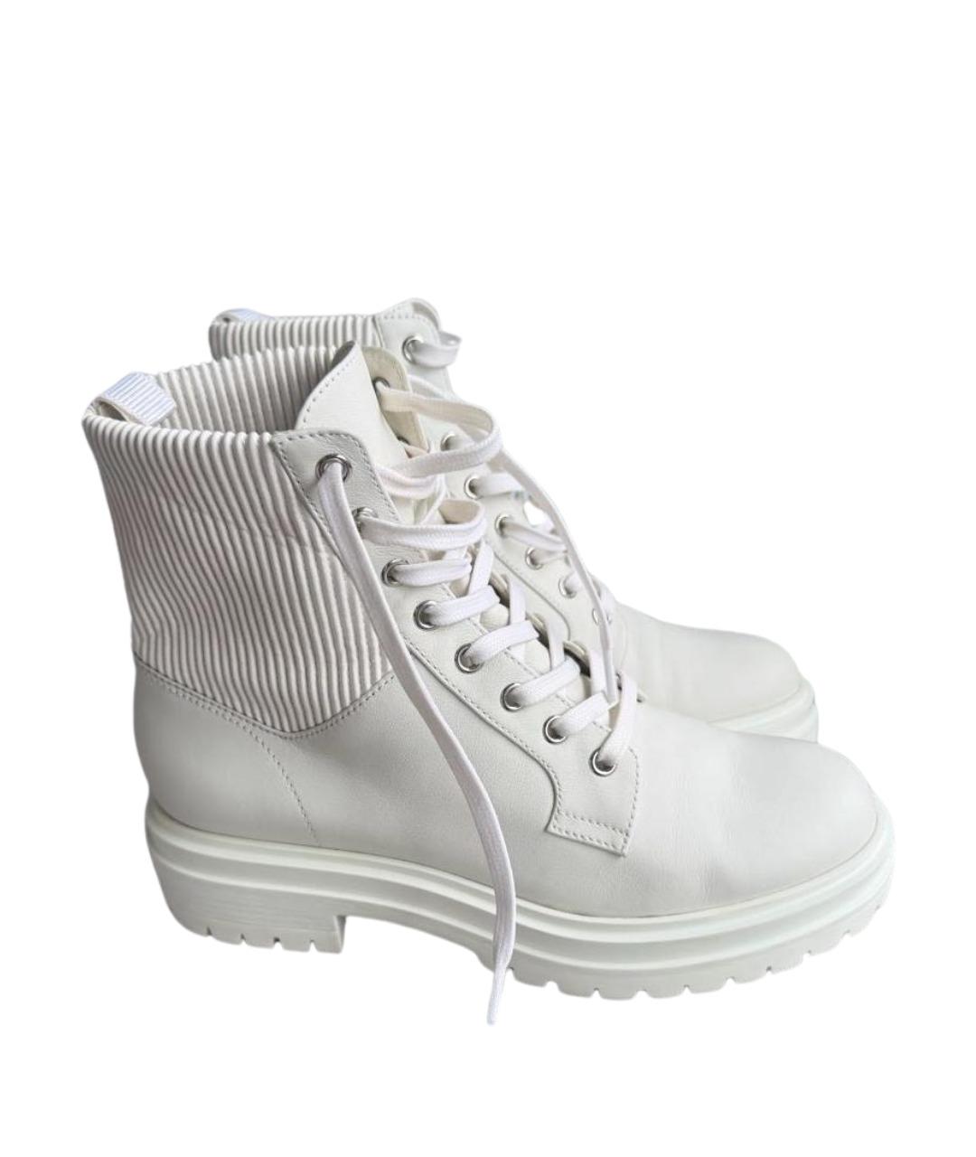 LOUIS VUITTON Белые кожаные ботинки, фото 1