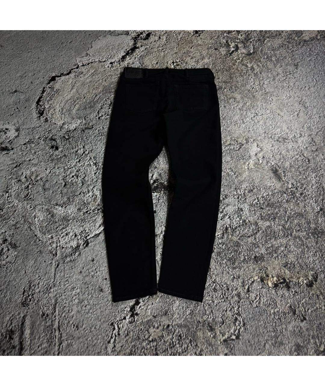 ACNE STUDIOS Черные хлопко-эластановые джинсы слим, фото 2