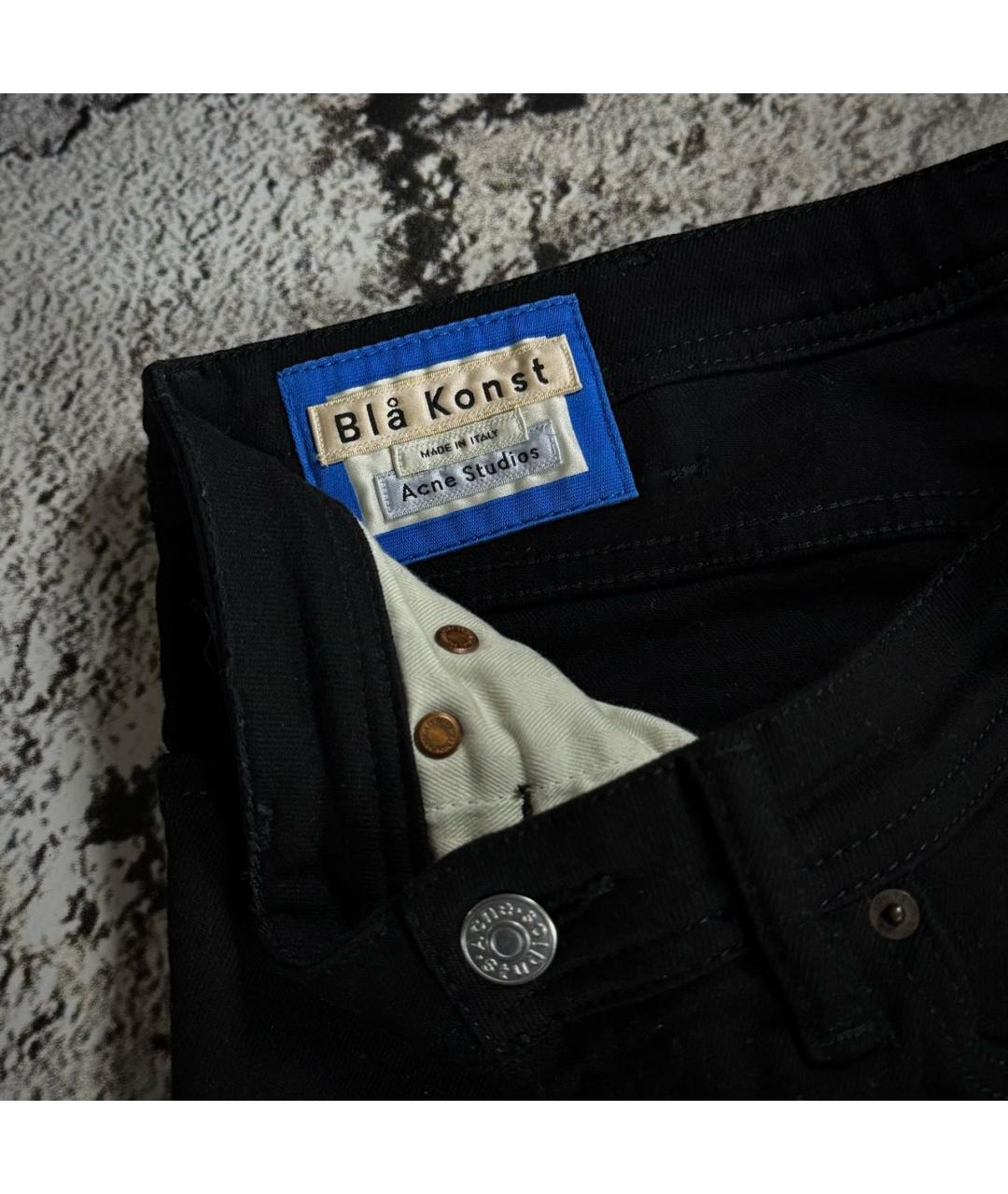 ACNE STUDIOS Черные хлопко-эластановые джинсы слим, фото 3