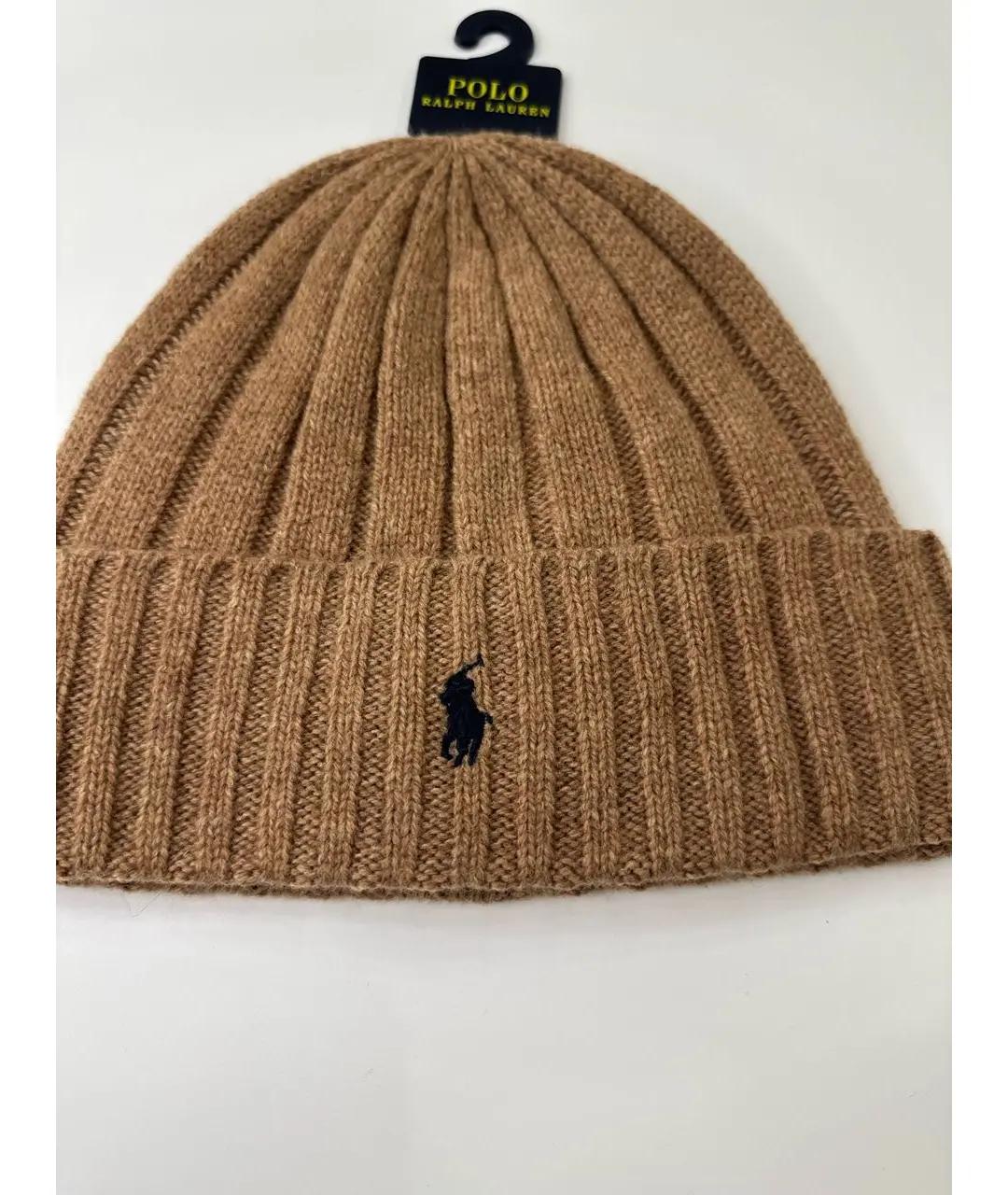 POLO RALPH LAUREN Бежевая шерстяная шапка, фото 2