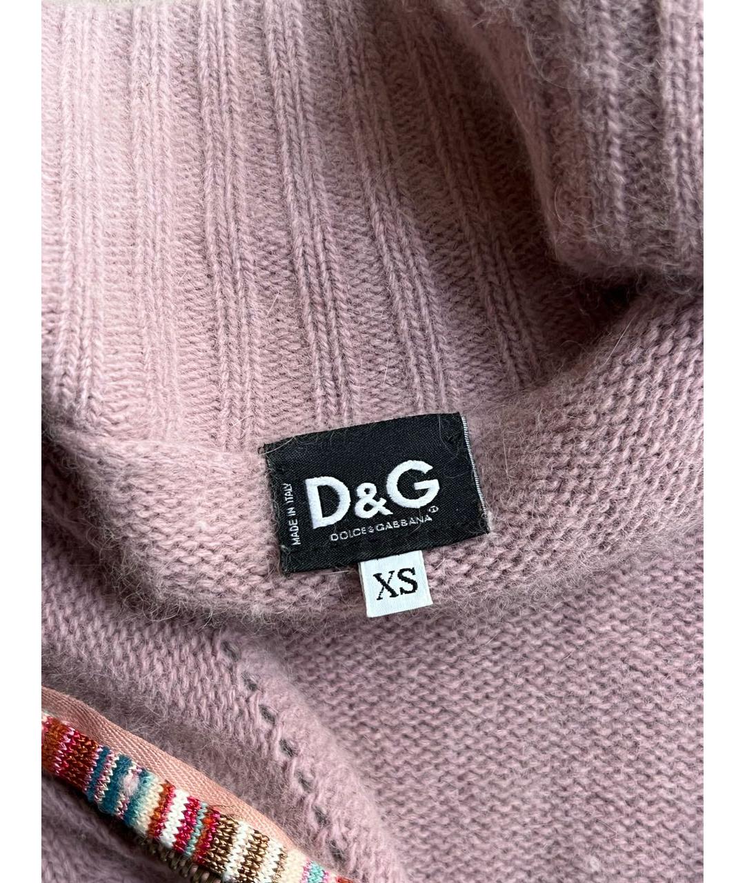 DOLCE&GABBANA Розовый шерстяной кардиган, фото 3