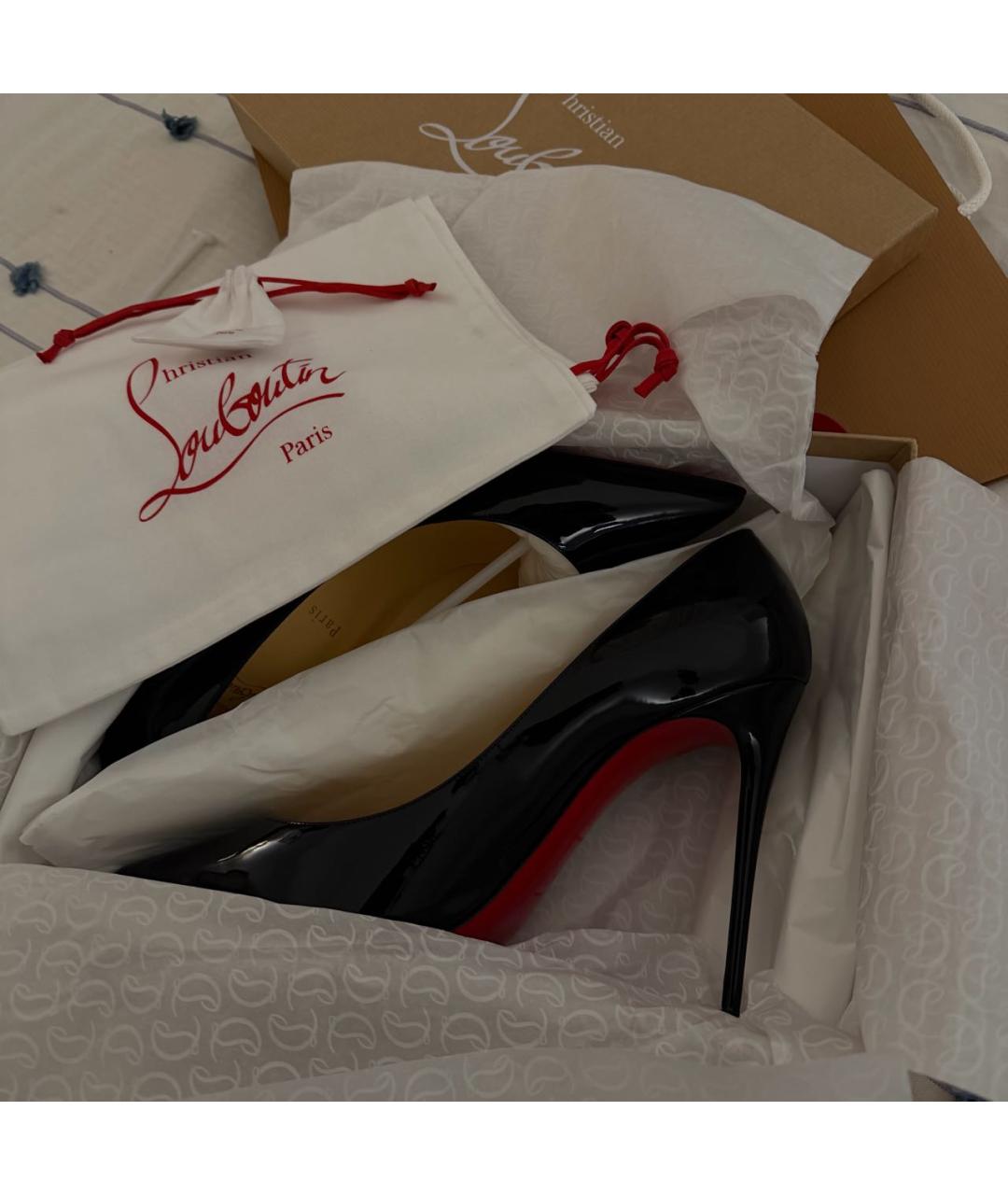 CHRISTIAN LOUBOUTIN Черные туфли из лакированной кожи, фото 5