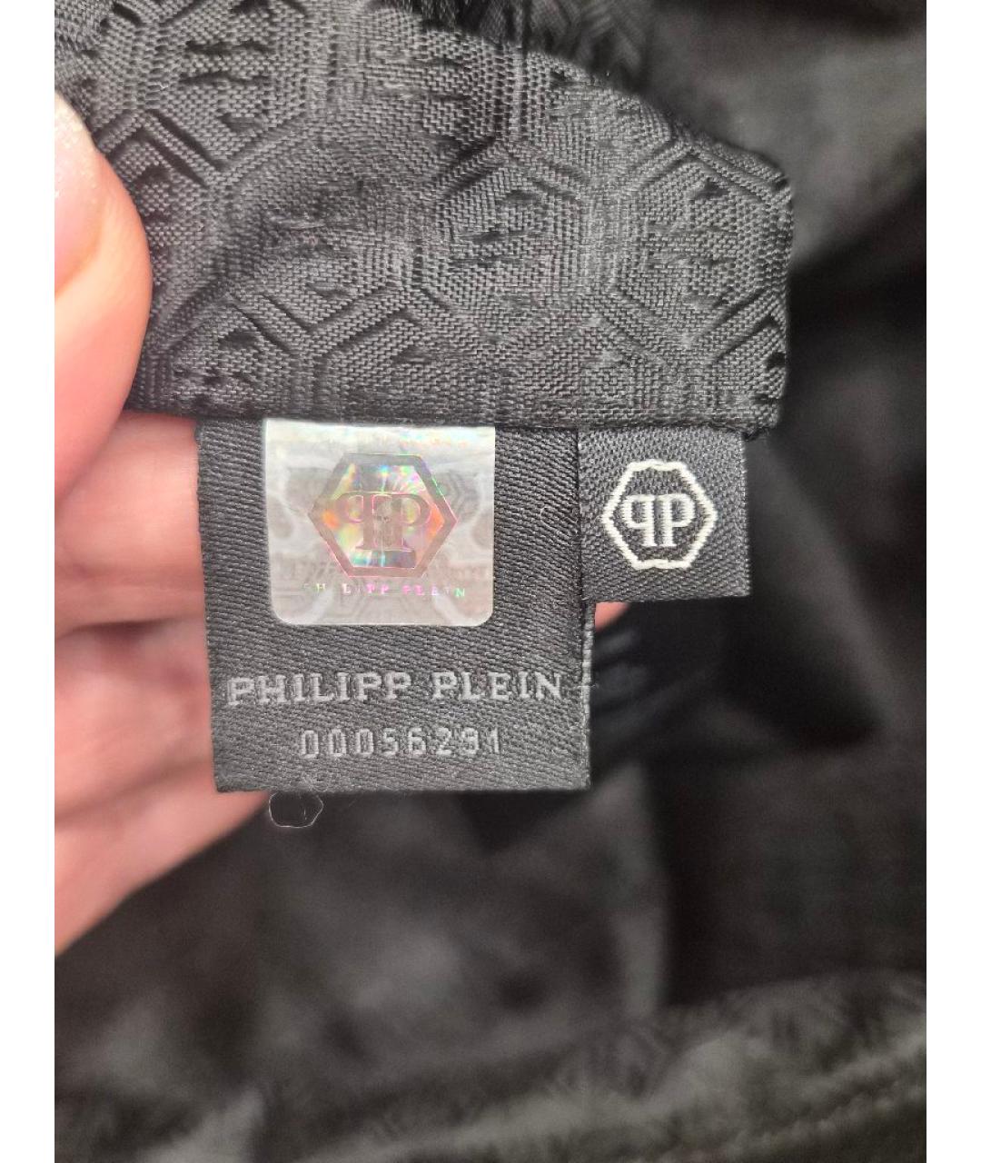 PHILIPP PLEIN Черная кожаная сумка тоут, фото 3