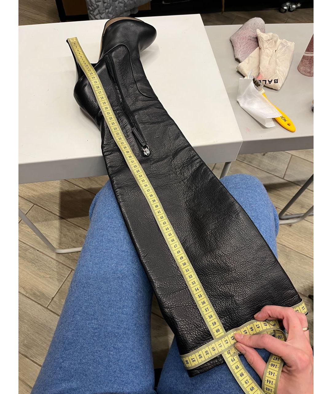 GIUSEPPE ZANOTTI DESIGN Черные кожаные ботфорты, фото 4