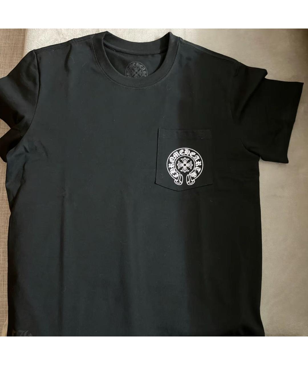 CHROME HEARTS Черная хлопковая футболка, фото 2