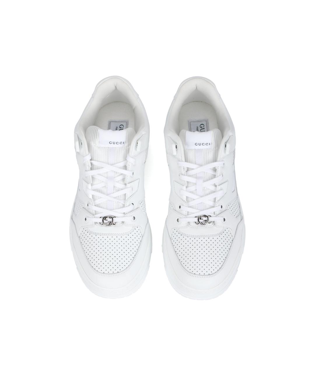 GUCCI Белые кожаные низкие кроссовки / кеды, фото 3