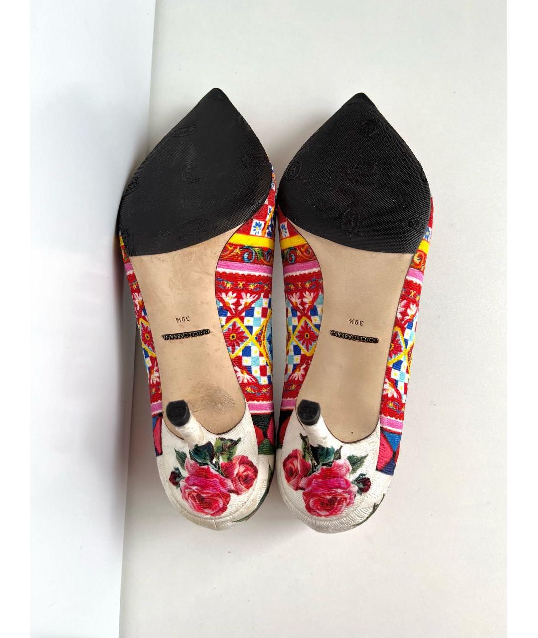 DOLCE&GABBANA Мульти текстильные туфли, фото 6