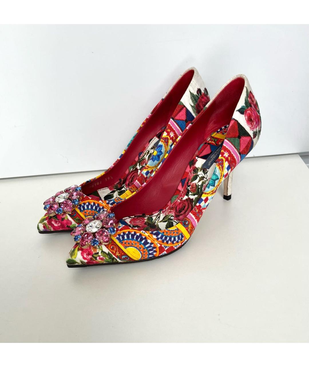 DOLCE&GABBANA Мульти текстильные туфли, фото 5