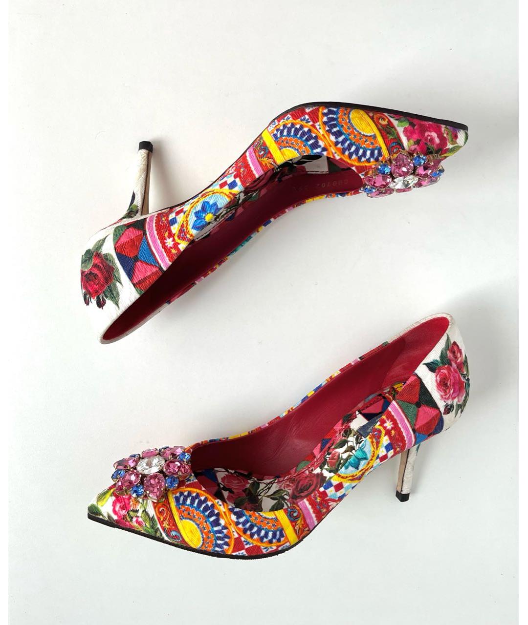 DOLCE&GABBANA Мульти текстильные туфли, фото 3