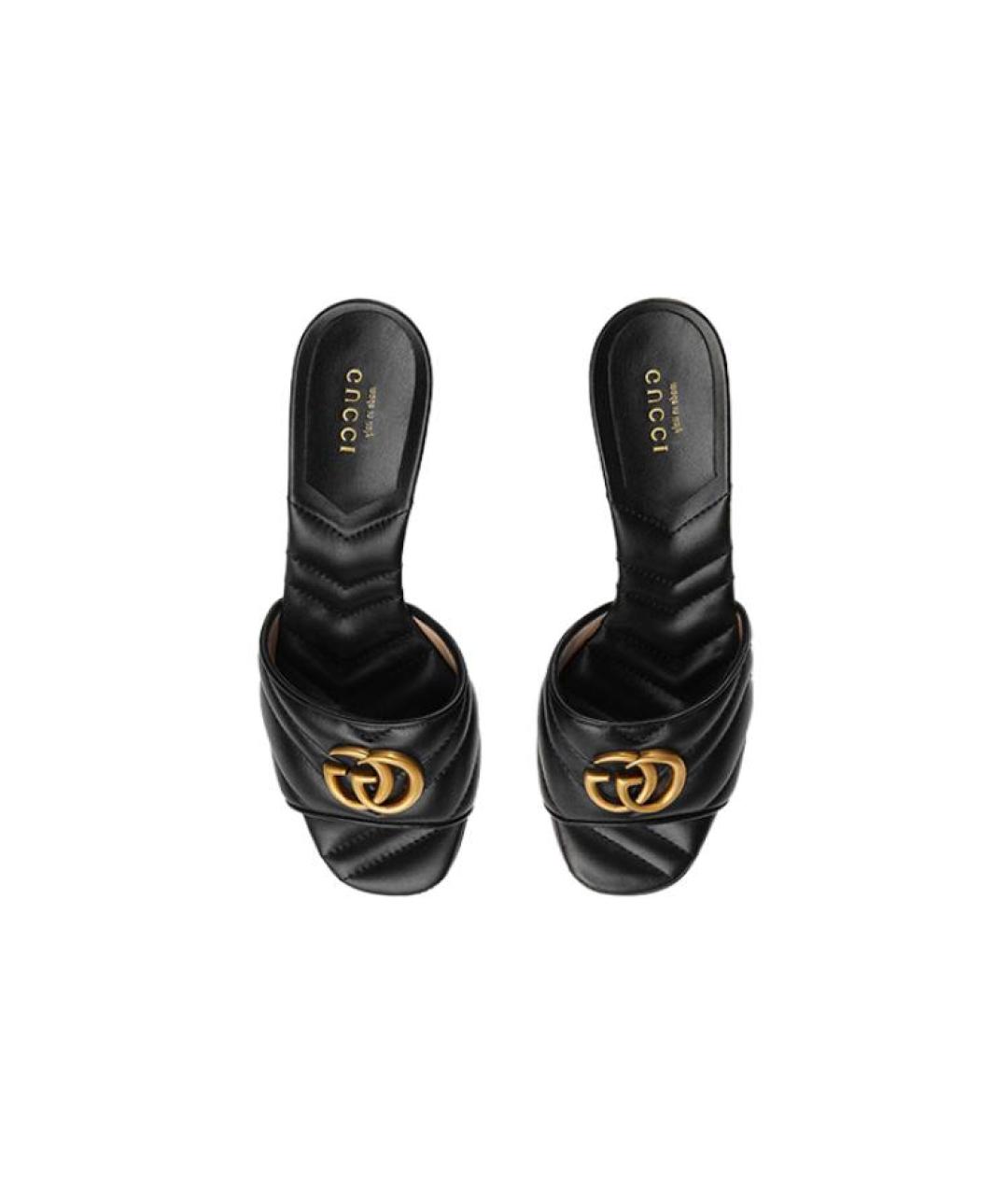 GUCCI Черные кожаные сандалии, фото 4