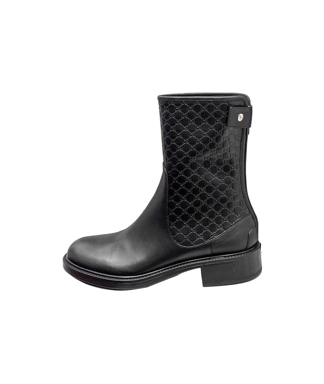 GUCCI Черные кожаные сапоги, фото 2