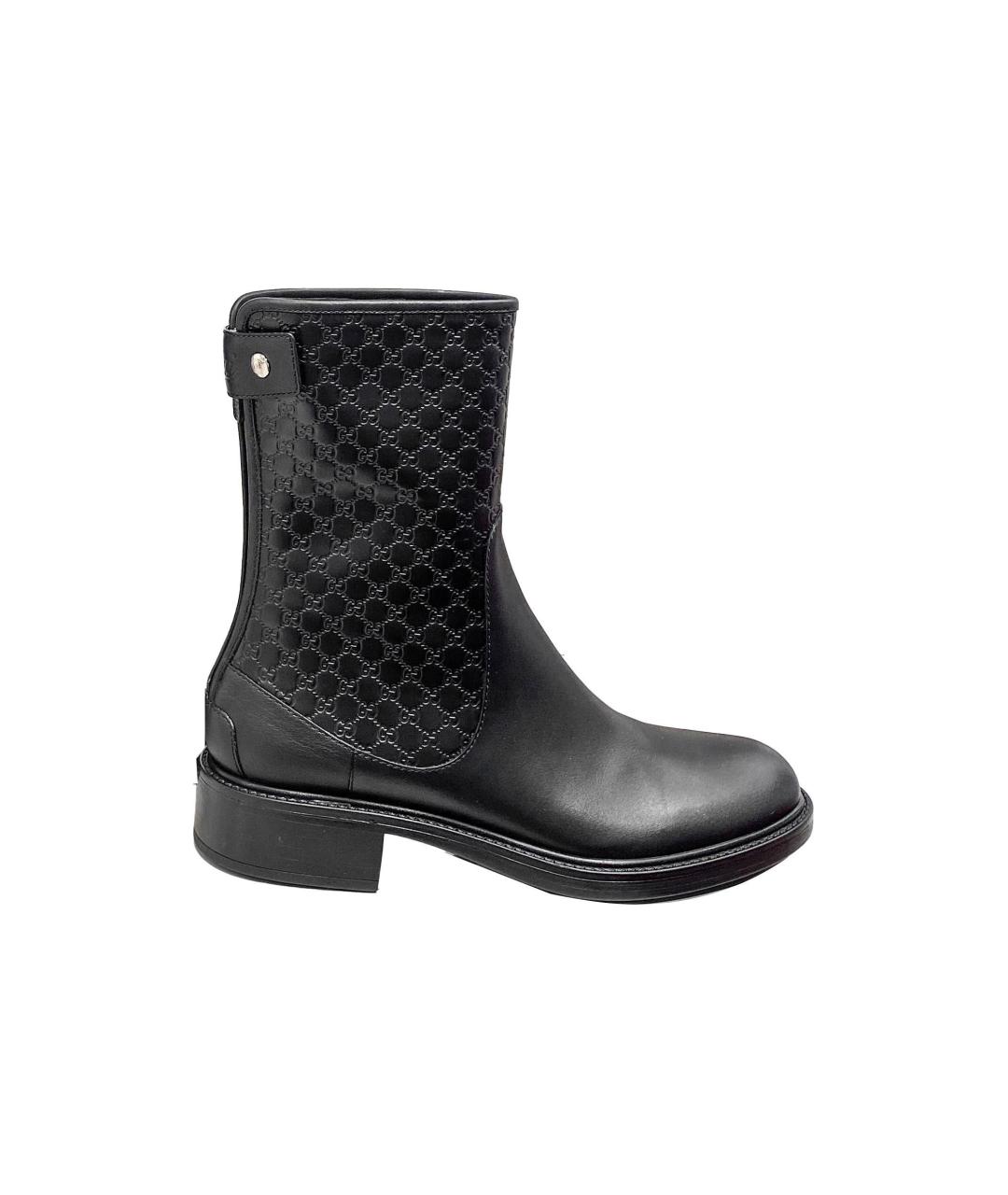 GUCCI Черные кожаные сапоги, фото 6