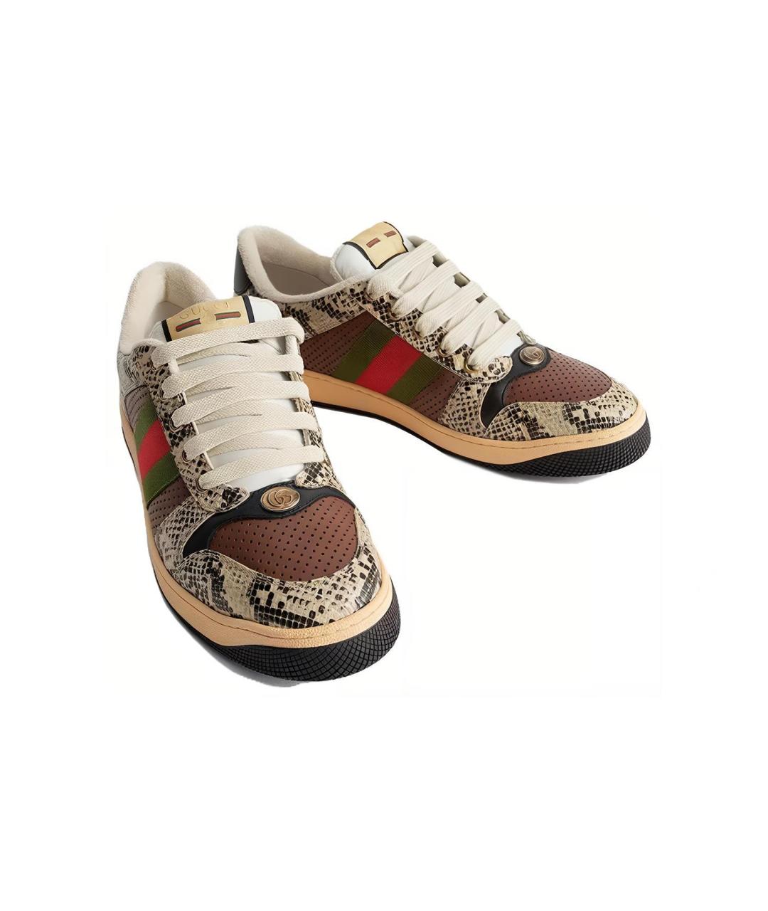 GUCCI Мульти кожаные кеды, фото 3