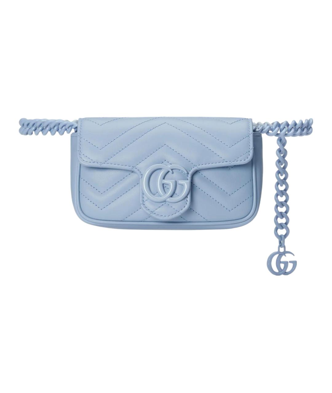 GUCCI Голубая кожаная сумка через плечо, фото 2