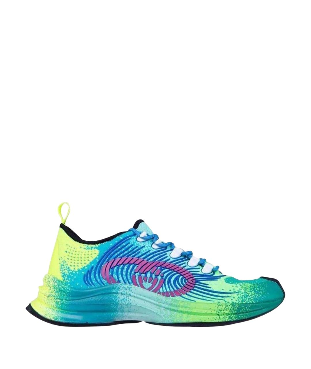 GUCCI Мульти текстильные высокие кроссовки / кеды, фото 1