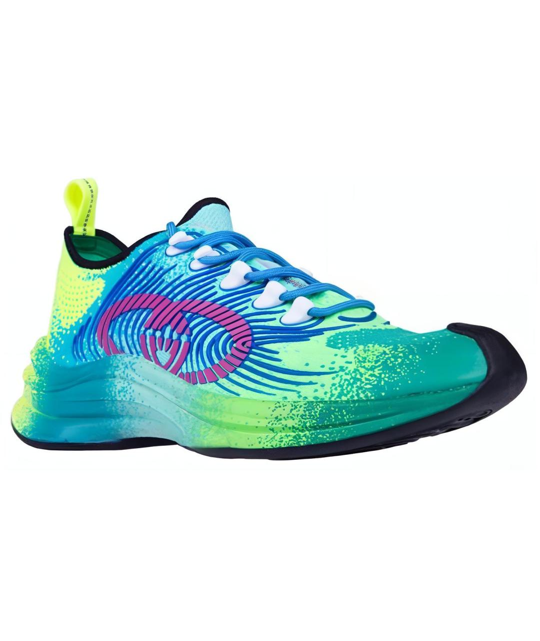 GUCCI Мульти текстильные высокие кроссовки / кеды, фото 3